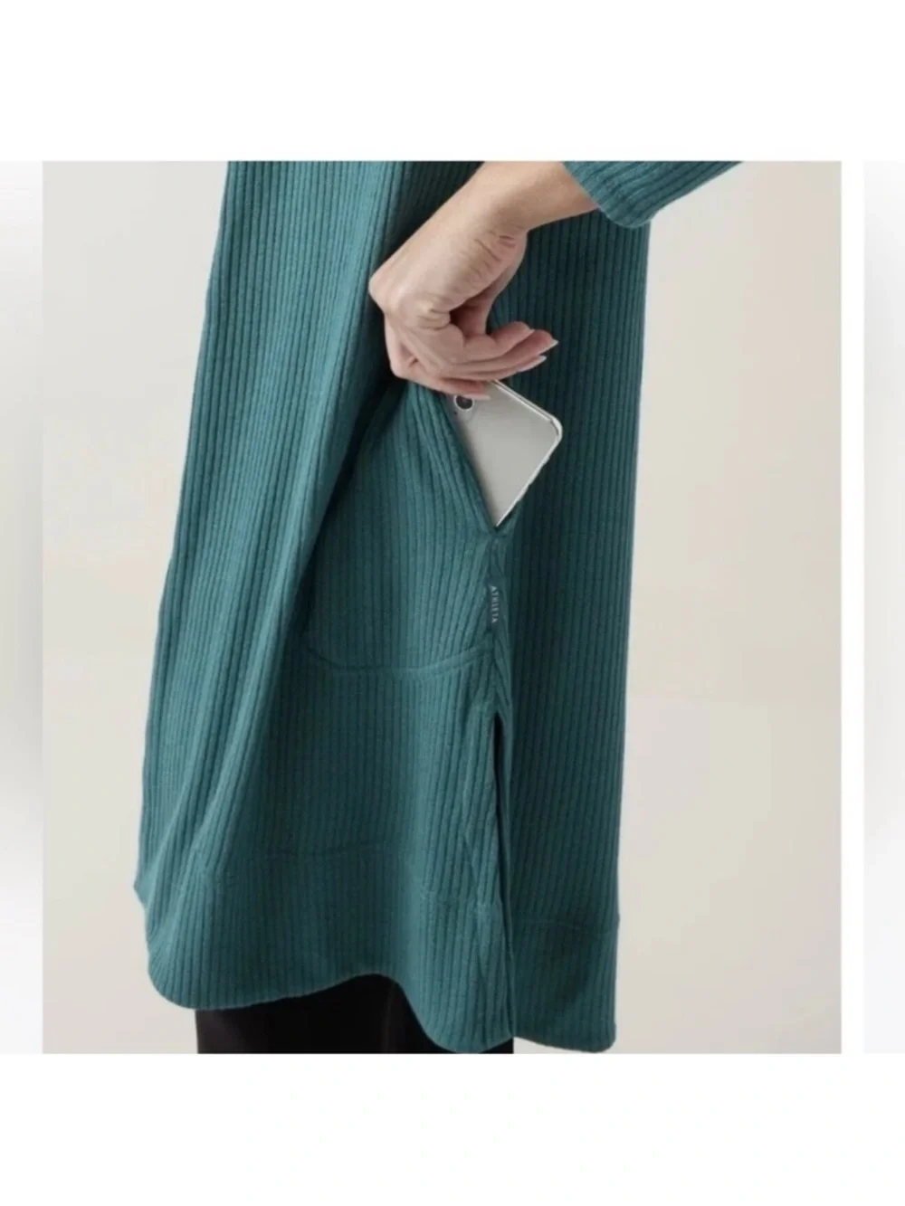 Athleta Harmony Pose Wrap Hooded Cardigan Small Borealis Green Teal Blue